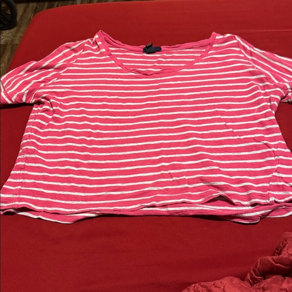 GAP Pink and White Striped Tee - Picture 1 of 3
